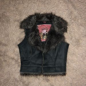 Faux Suede and Fur Vest  Size XS